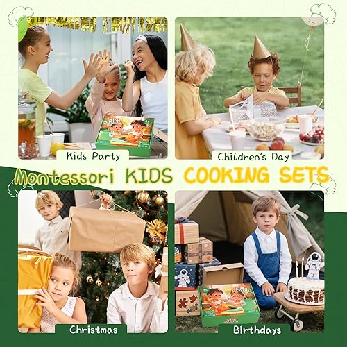 Miniatura 8 de Montessori Herramientas de cocina para niños pequeños, cuchillo para cocina real, juego de cuchillos para niños pequeños con caja de almacenamiento,