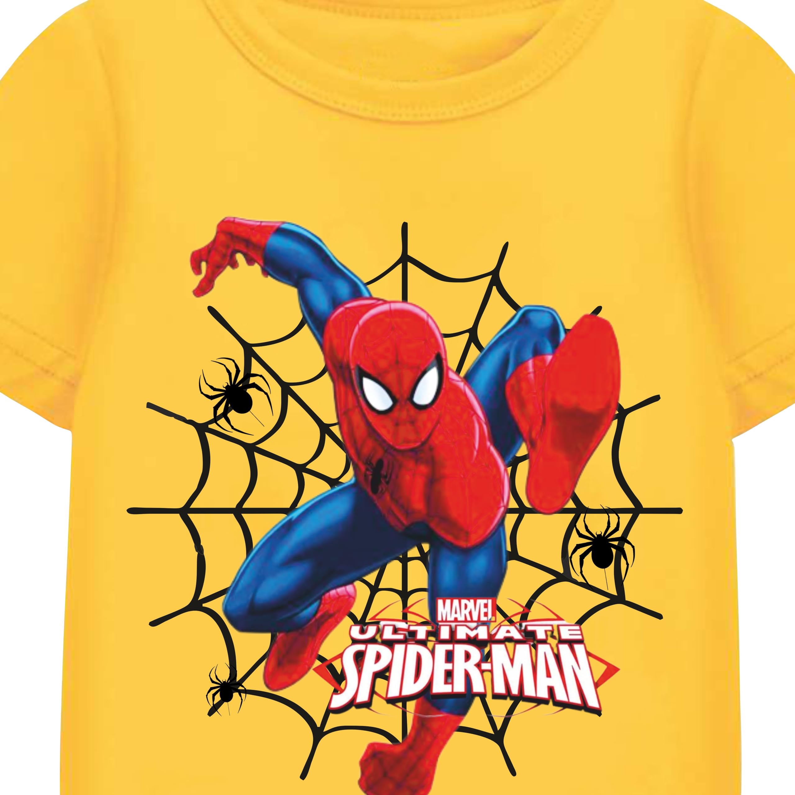 Super Hero Boys & Girls Cotton Blend Regular Fit Yellow T-Shirt Half Sleeves-3-4Y - Image 3 thumbnail