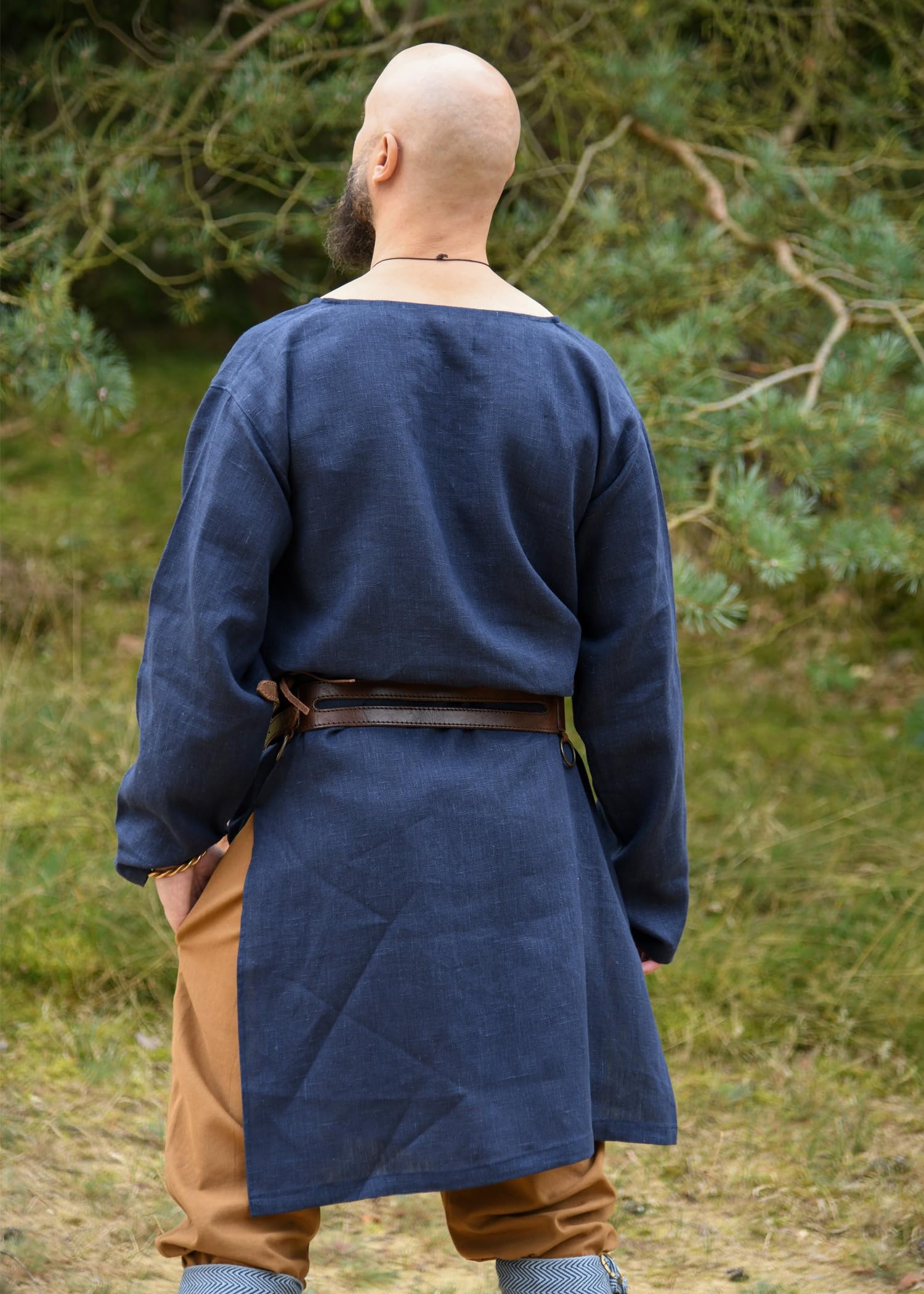 Ulfberth - Túnica de lino medieval - Camisa vikinga - Ropa medieval para hombre - Mercado medieval, vikingo, pirata, LARP