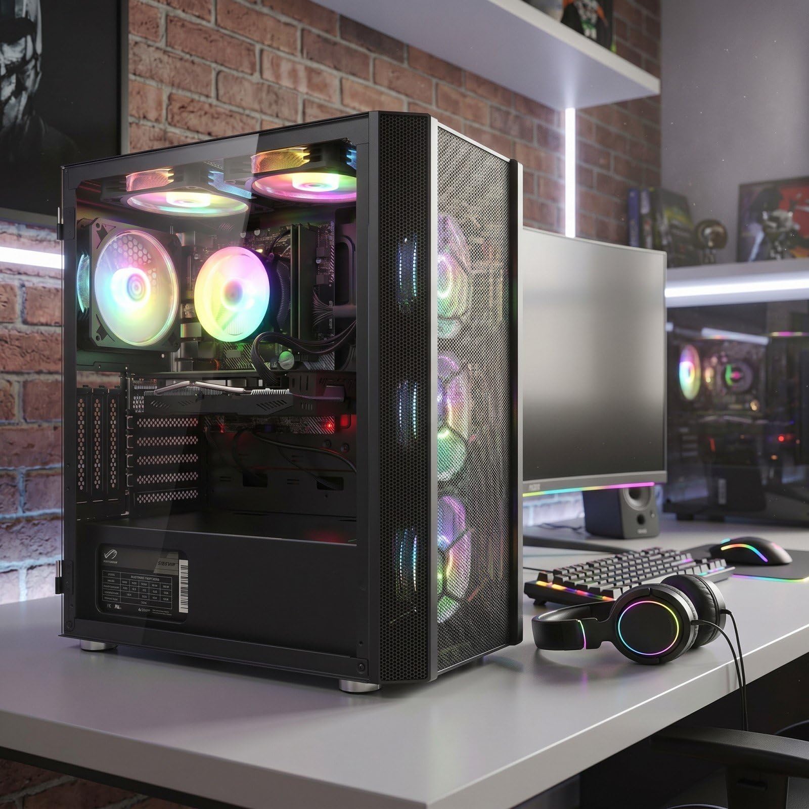 STGsivir Gaming PC, Core i1-10400F, RTX 2060 Super 8G, 1T SSD | Gaming Computer für Streaming,Videobearbeitung,Hausaufgaben, bis zu 4.3 GHz, WLAN 6, BT 5.0, 4K,HDMI,DP, Win11 Pro, ARGB