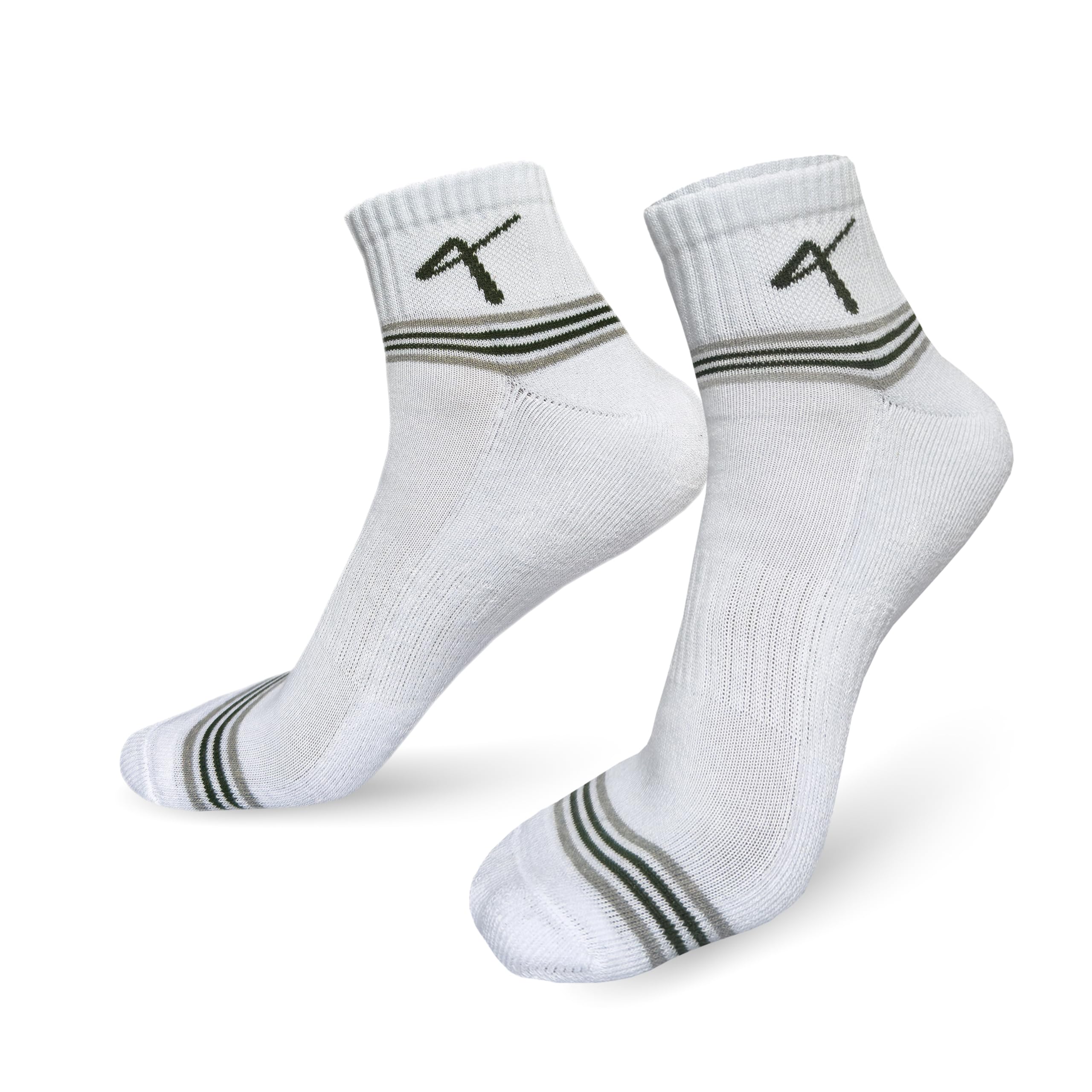 Triumphant Sports Perfromance Activewear Ankle Socks Compression Cushioned Unisex Fitness Running Sports (Age 15+ (One Size), White)-image-23