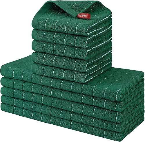 Miniatura 47 de Homaxy Juego de toallas de cocina y paños de cocina, 12 x 12 y 13 x 28 pulgadas, juego de 8 toallas de cocina de rizo de algodón a granel, diseño a