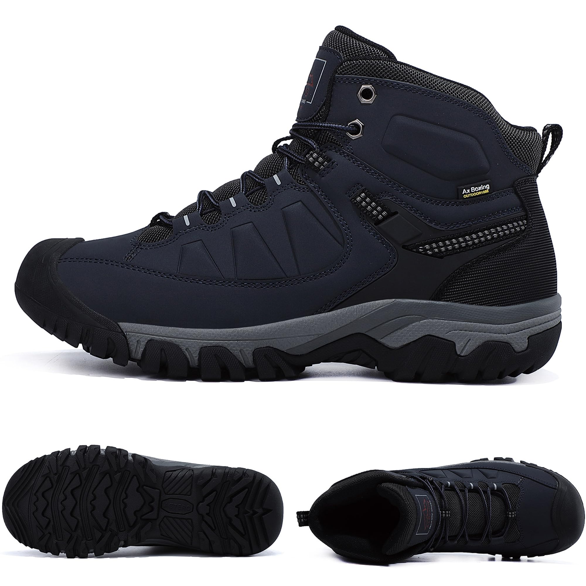 AX BOXING Winterschuhe Herren Gefüttert Winterstiefel Warm Wanderschuhe Draussen Winterboots Rutschfeste Wanderstiefel Schneestiefel Trekkingschuhe Größe 41-46 EU