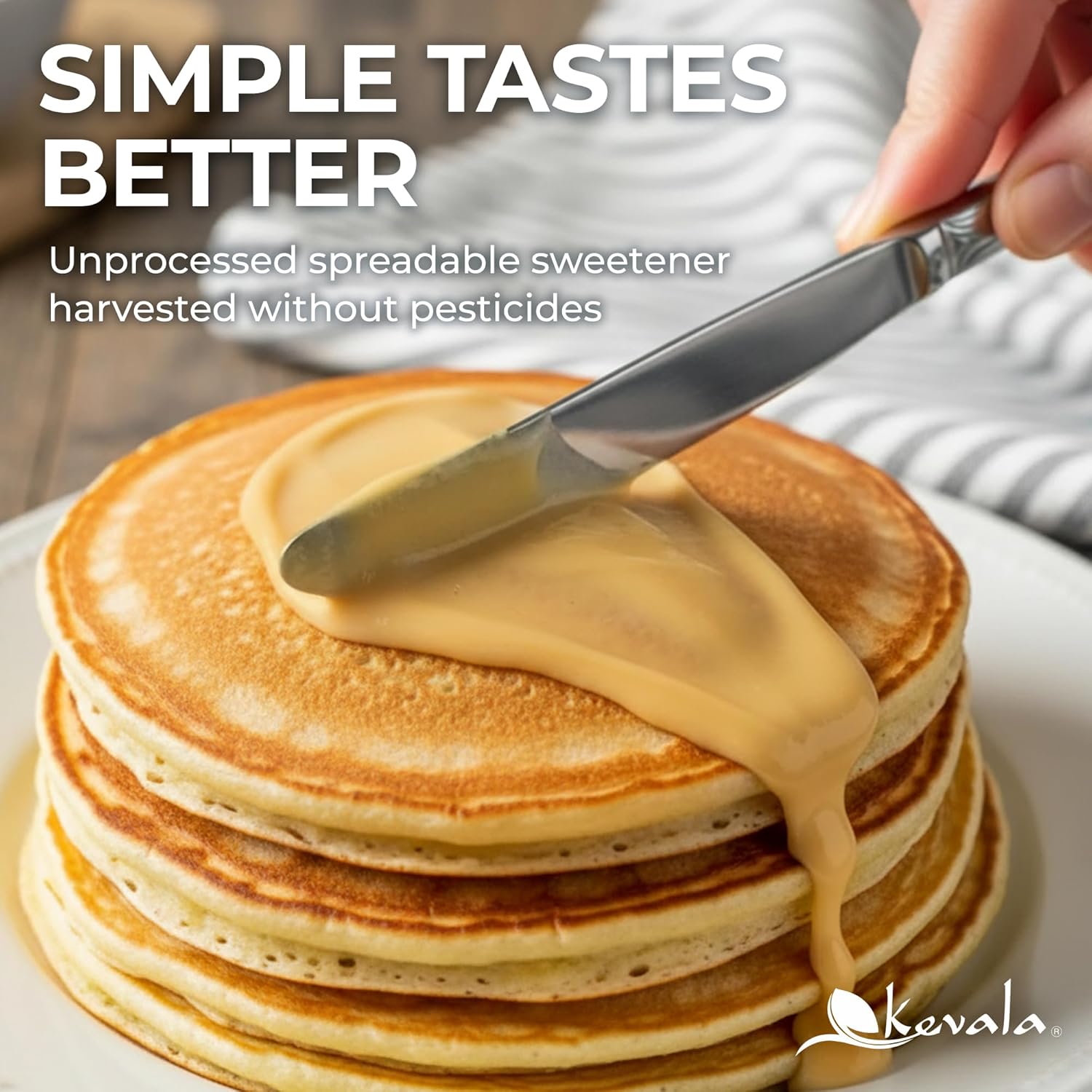 Kevala Raw Unfiltered Honey - Unprocessed Liquid Sweetener Harvested Without Pesticides, Bee-Friendly Harvesting On-Site, Sweet Spread for Toasted Bread and Desserts, Maple Syrup Substitute, 8 lb Pail