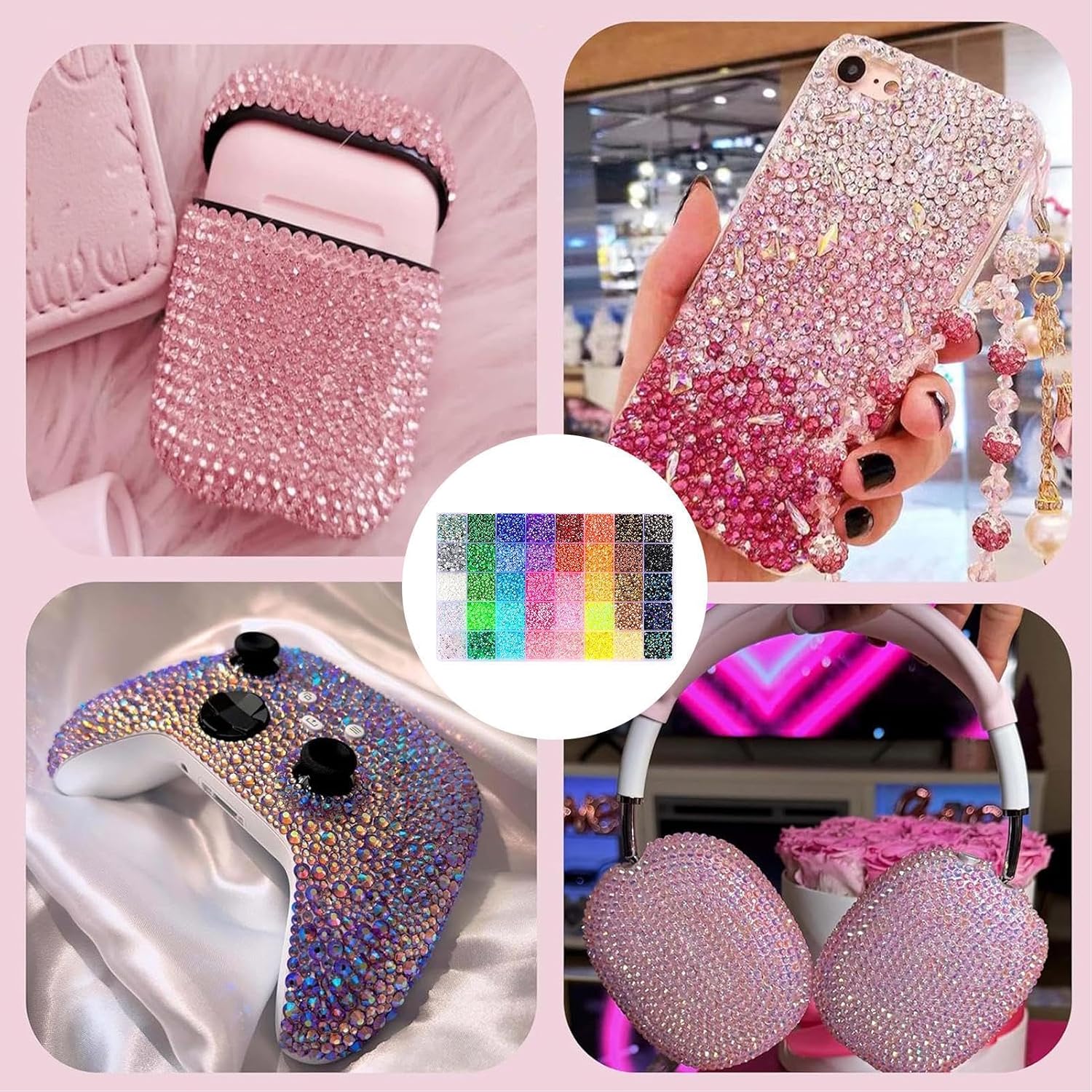 Resin Rhinestones for Bedazzling - Bedazzler Kit,Flatback Stones - for Nail Manicure Face Makeup Bottles Clothes Fabric Shoes Phones