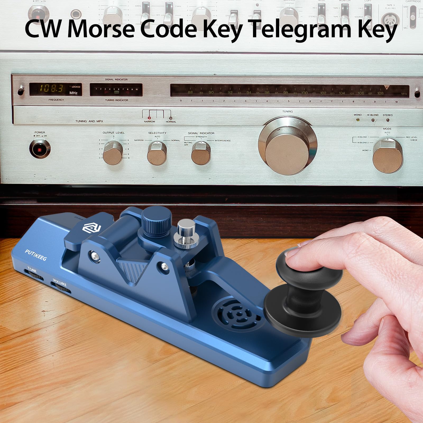 Morse Code Key Single Paddle Aluminum Alloy CW Portable Straight Key