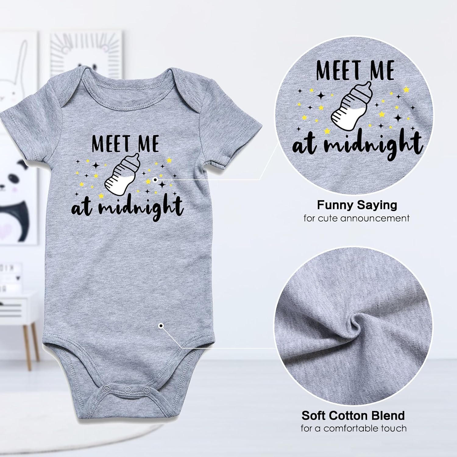 Funnycokid Baby Boys Girls Bodysuit Funny Newborn Romper 0-12 Months image 5
