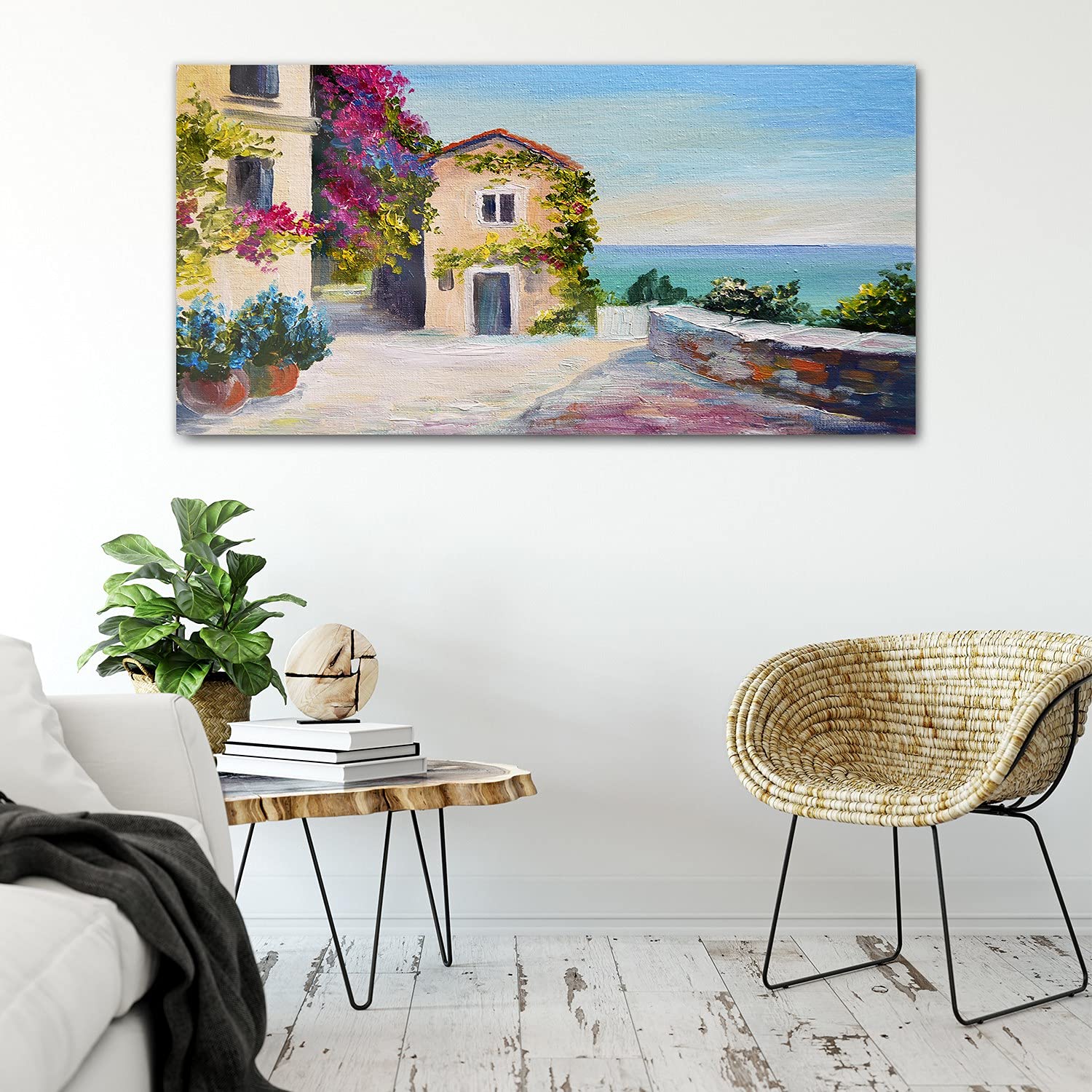Coloray Pintura acrílica 100x50cm Sala De Estar Vidrio Acrílico Cuadro De Pared Mural Arte - Árbol del bosque del otoño del río