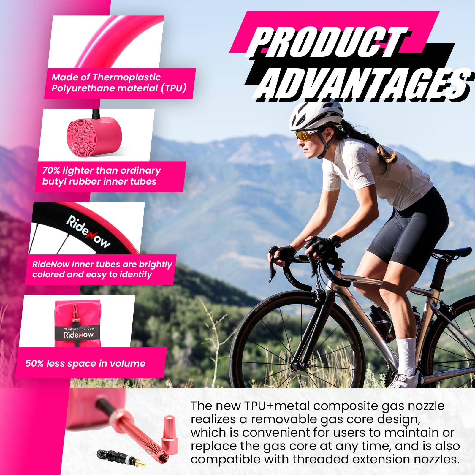 Lot 2 Chambres à Air TPU RideNow 700x18-38C