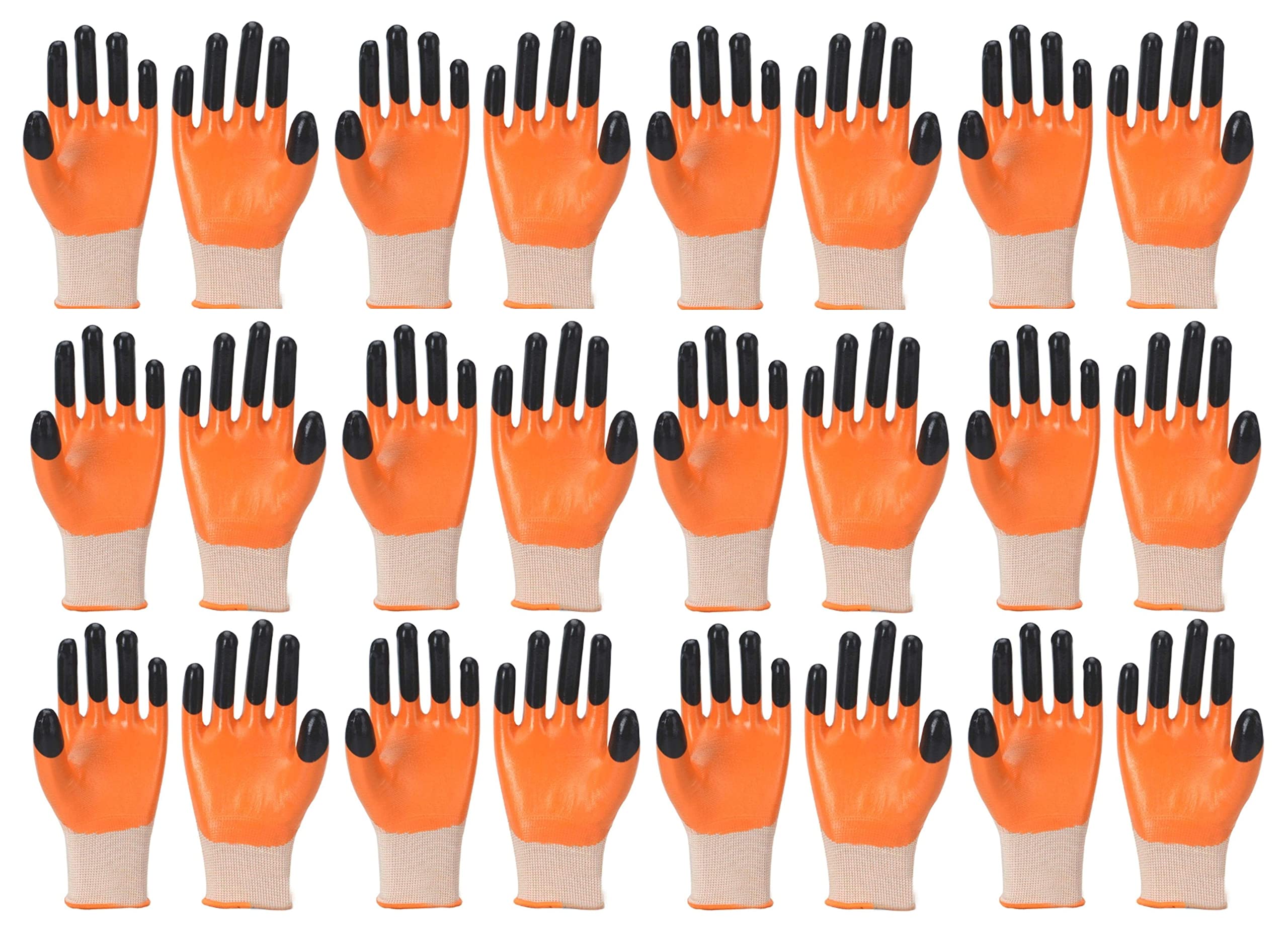 RBGIIT Multipurpose Heavy-Duty Reusable Washable Nitrile Coated Work Safety Hand Gloves for Gardening Industrial Agricultural Cleaning for Men & Women Free Size (Pack Of 12 Pair)
