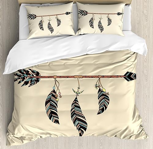 Miniatura 8 de Ambesonne - Funda de edredón multicolor disponible en tres tamaños y en diferentes colores, Tela, Beige, King