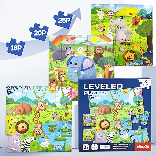 Miniatura 5 de Rompecabezas magnéticos para niños de 3 a 5 años, 3 en 1 con diseño de animales del mundo para niños pequeños, libro de rompecabezas magnéticos,