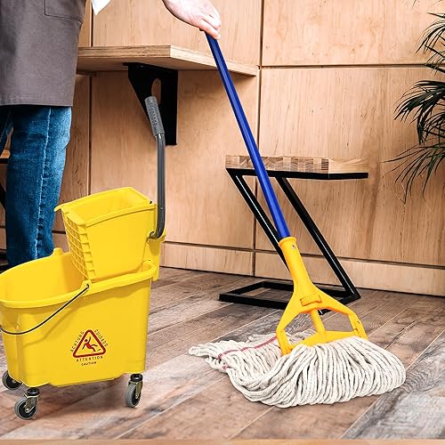 Miniatura 5 de Matthew Cleaning - Cabezal de fregona resistente de repuesto comercial para limpieza general y de pisos, repuesto de cabezal de hilo de algodón azul