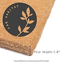 Vista 6 de Fab Habitat Felpudo extra grueso, tejido a mano, duradero, fibra de coco natural, entrada, puerta delantera, porche, patio, cursiva Hello azul