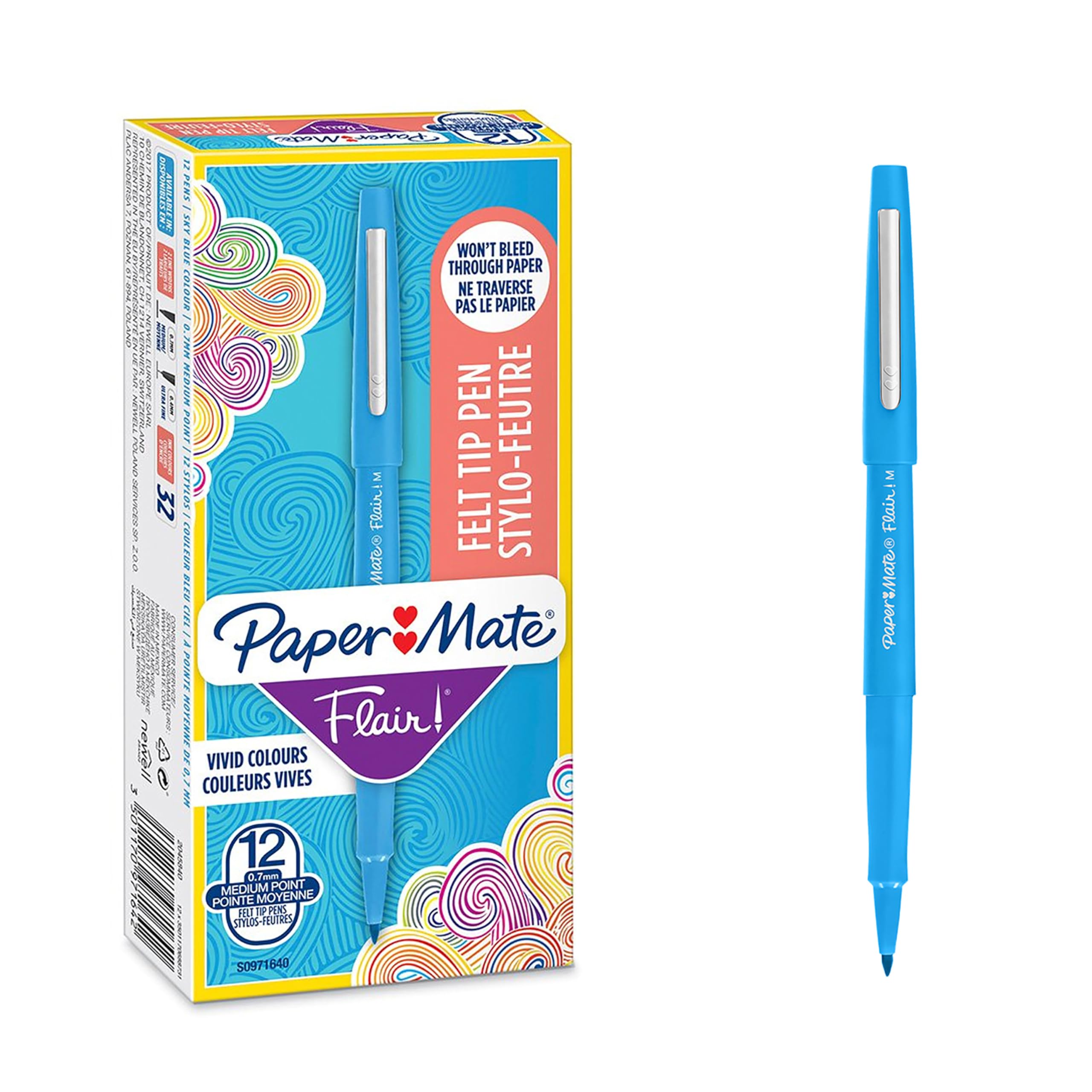 Penne Paper Mate Flair | 20 Pezzi Con Punte 0.4mm, 0.7mm, 1.2mm | Colori Assortiti - Foto 3