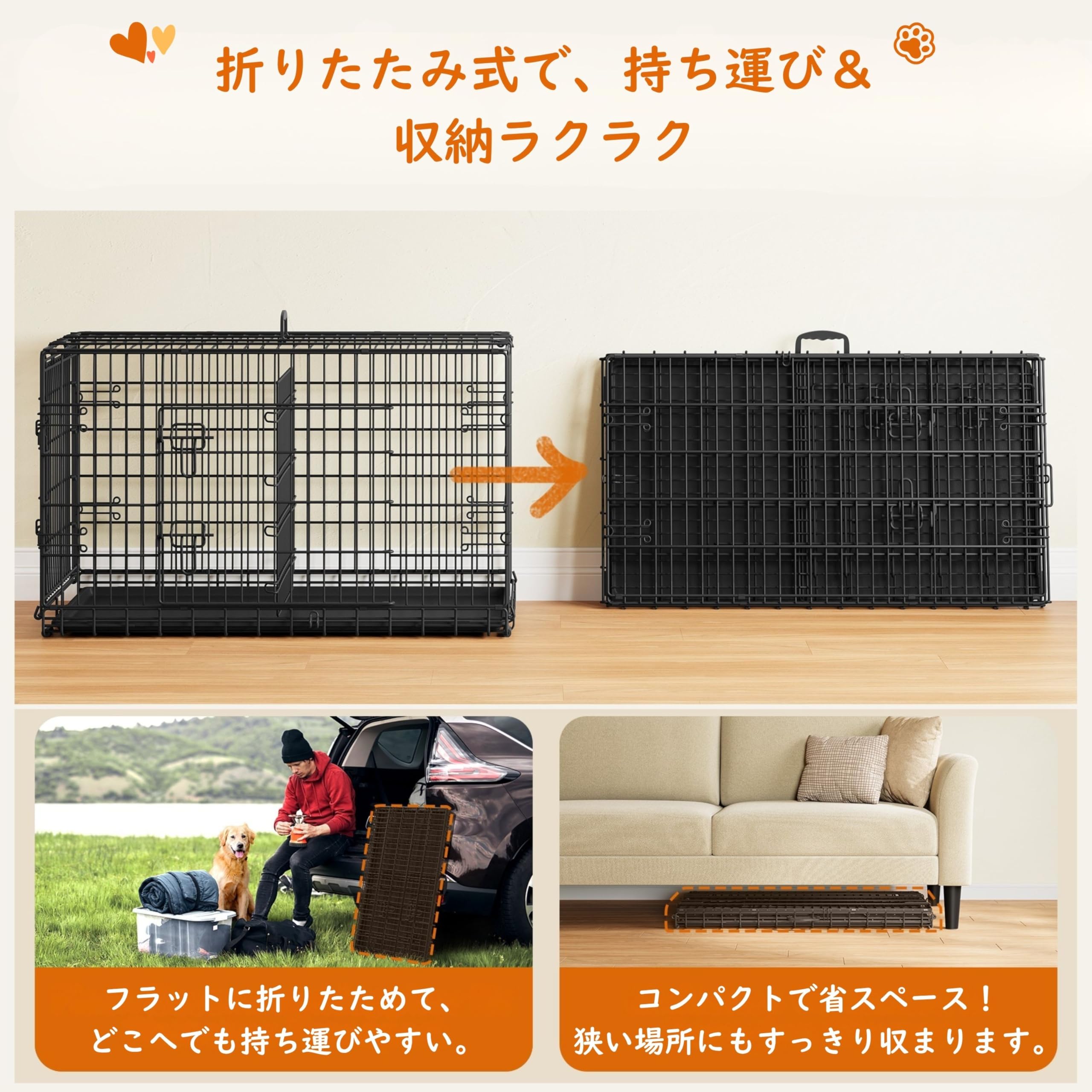 Amazon | Yaheetech ペットサークル 犬 ケージ 犬用ゲージ 小中大型犬