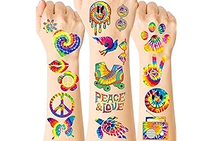 504 Pieces Tie Dye Temporary Tattoos for Kids