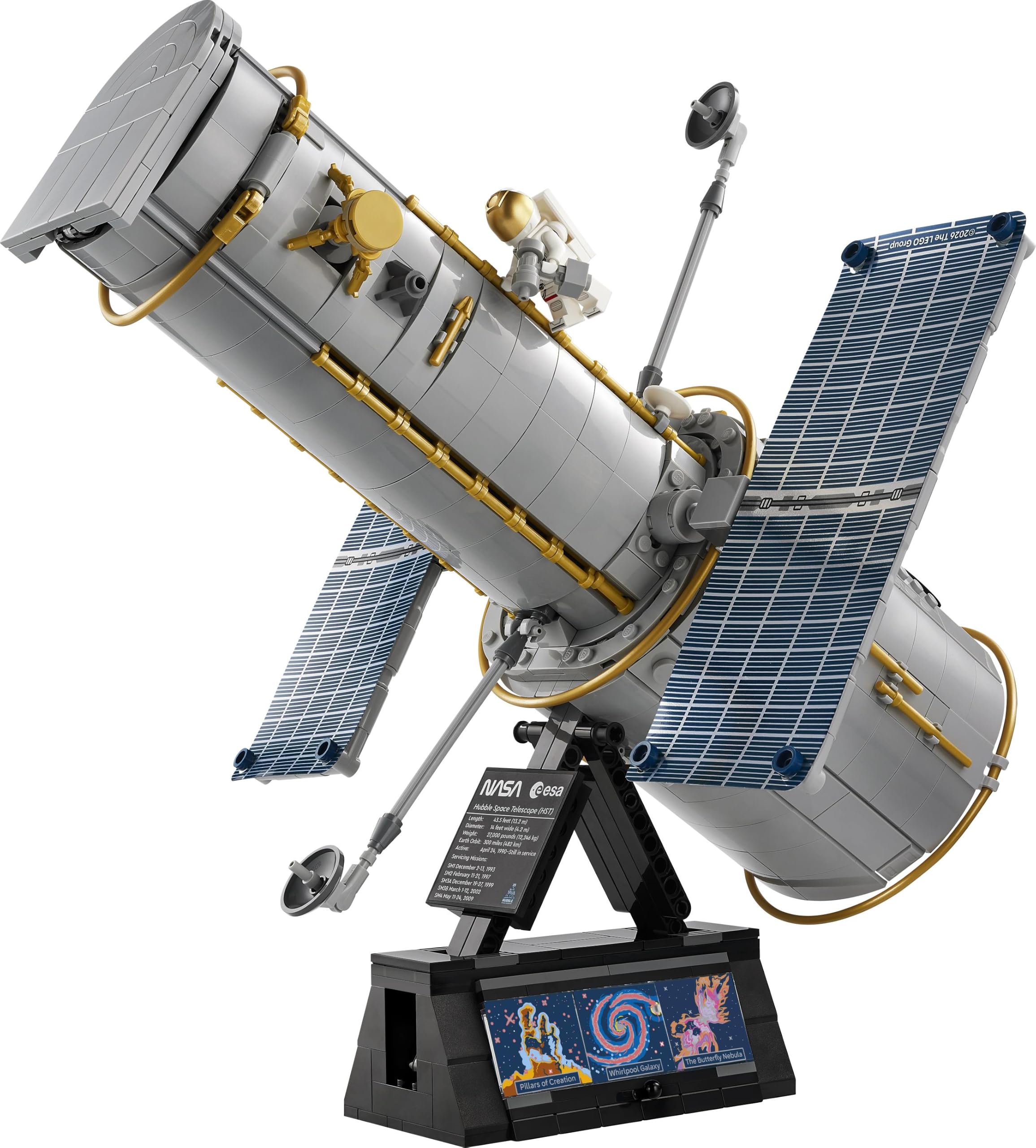 LEGO Icons Hubble-Weltraumteleskop - 3D Modellbau Kreativset für Erwachsene - Mint-Set mit beweglichen Sonnensegeln, Instrumentenschacht & Astronaut Minifigur - DIY Astronomie Geschenk - 11382