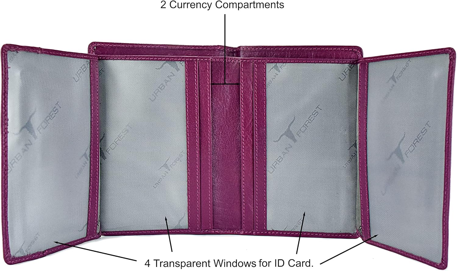Urban Forest Tammy Womens Leather Wallet Combo, Lilac, Contemporary