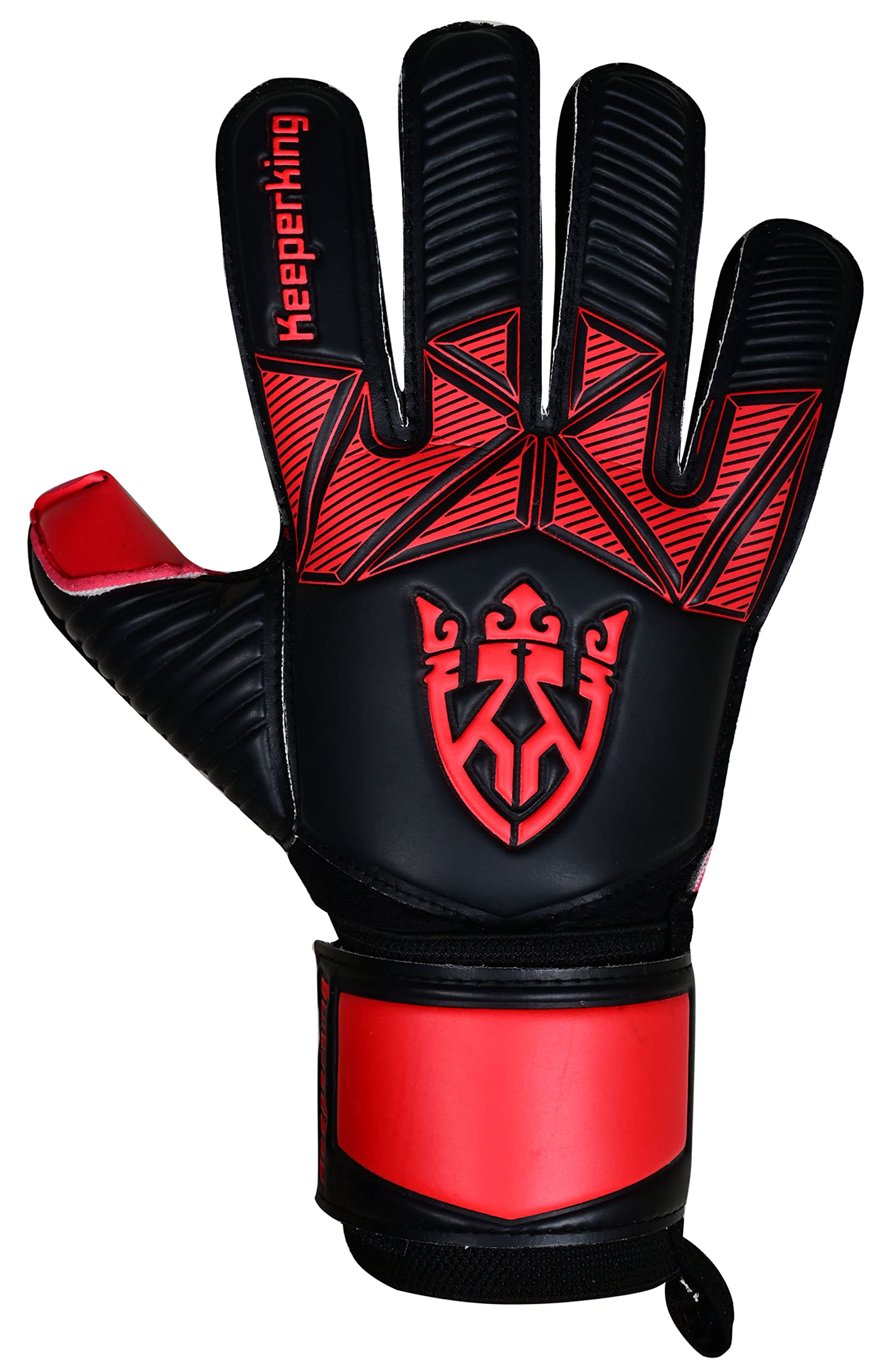 Keeperking - Guanti da portiere per bambini, ragazzi, adulti, senza salva dita, 4 mm, durevoli, in lattice, unisex