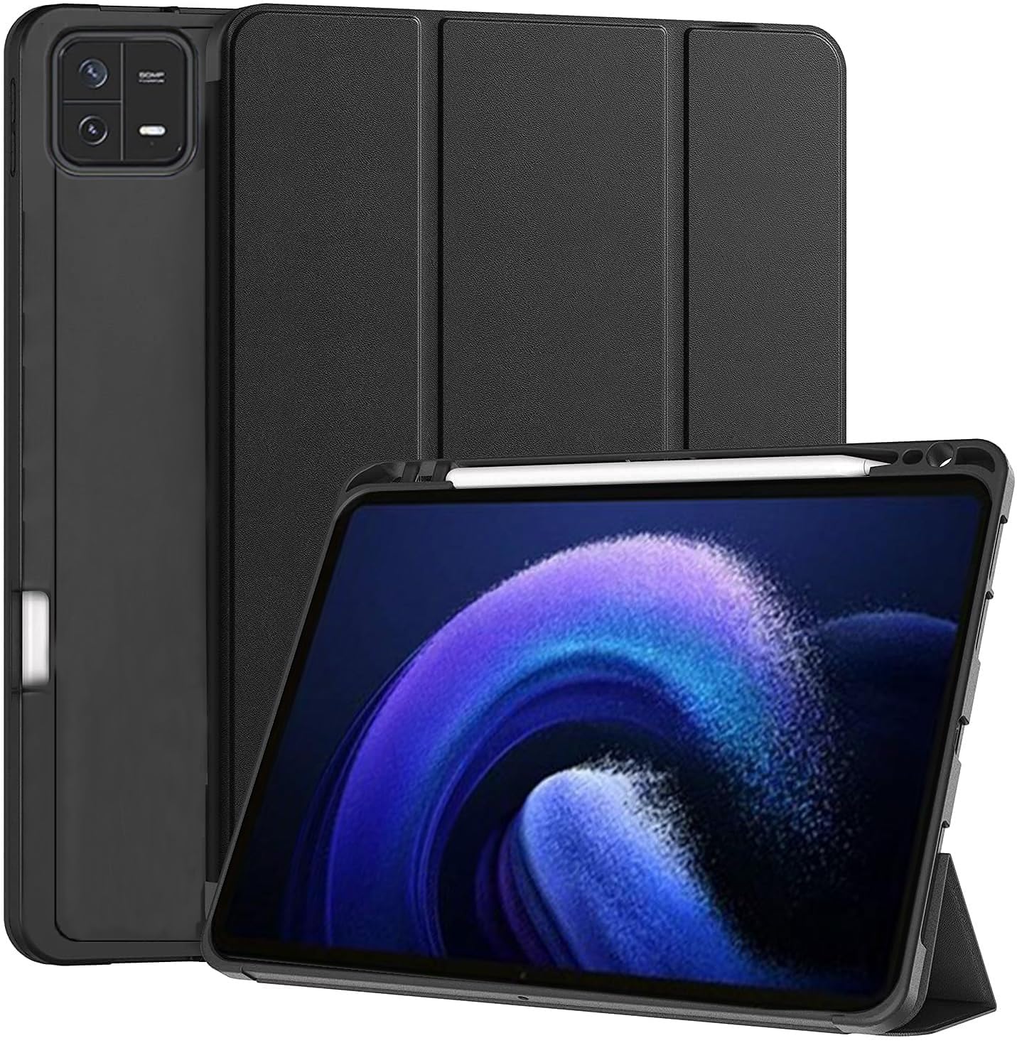ProElite Cover for Xiaomi Mi Pad 6 Cover, Soft Flexible Flip Case Cover with Pen Holder for Xiaomi Pad 6 11 inch, Support Auto Sleep Wake, [Recoil Series] – Black
