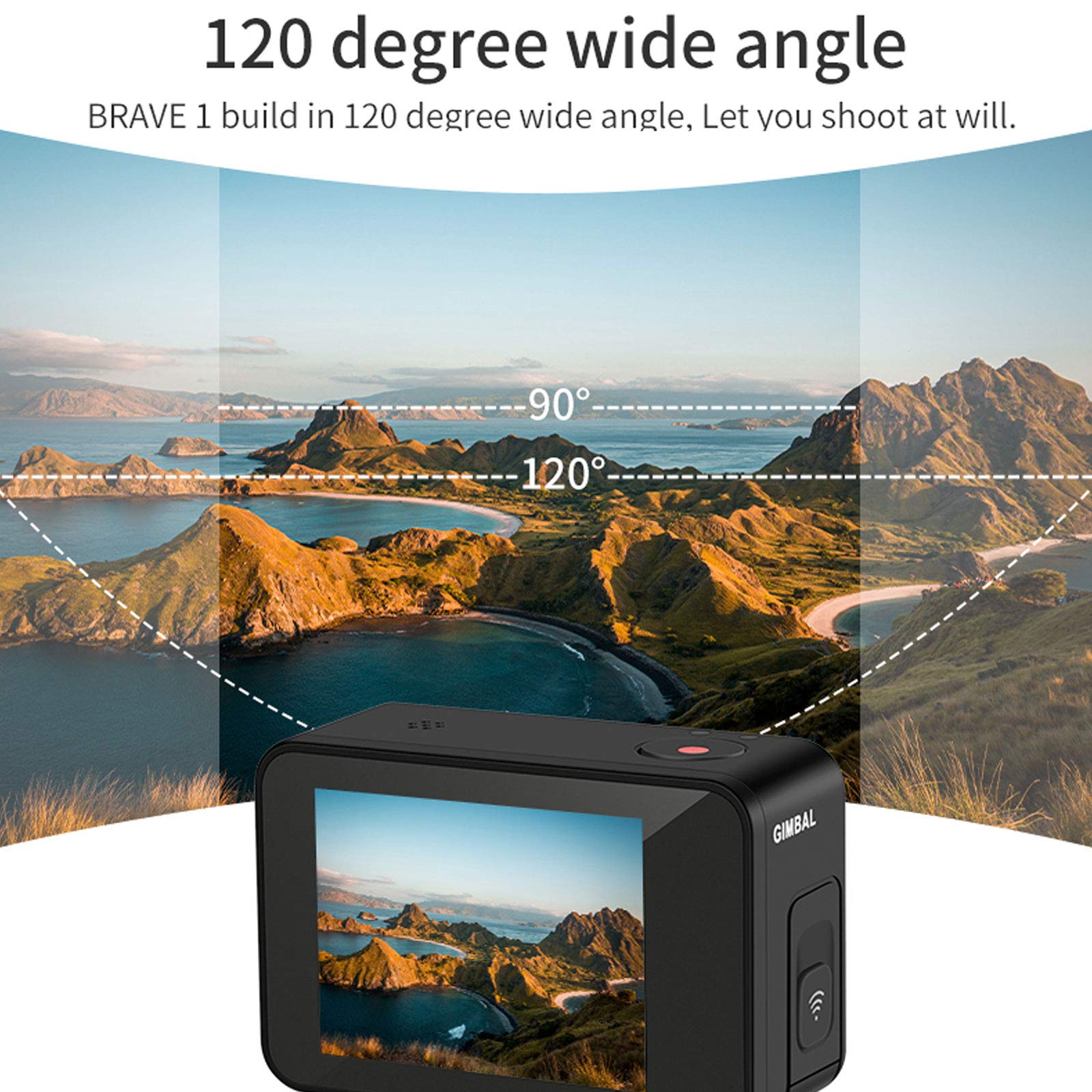 Macchina Fotografica Subacquea, Fotocamera Subacquea Digitale Full HD 4K 50FPS, Stabilizzazione Elettronica Dell'immagine, Fotocamera Subacquea da 30 M, Schermo IPS da 2 Pollici