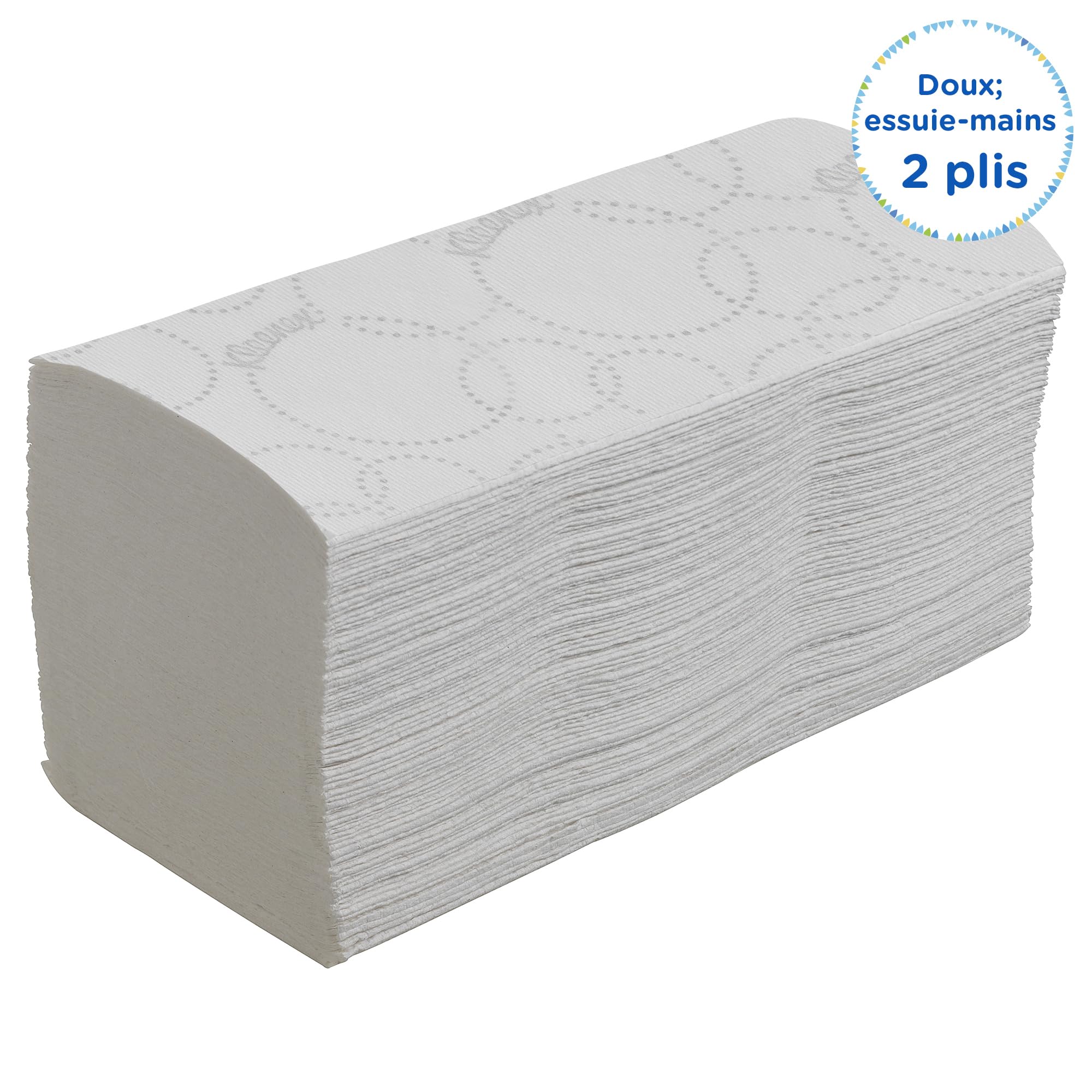 Kleenex Essuie-Mains Interfoliés 6789, 2 Plis, Blancs, Ultra-Absorbants & Doux – Technologie Airflex®, Pliage en V, Certifiés FSC & Écolabel Européen, 15 Paquets x 186 Feuilles (2 790 au Total)