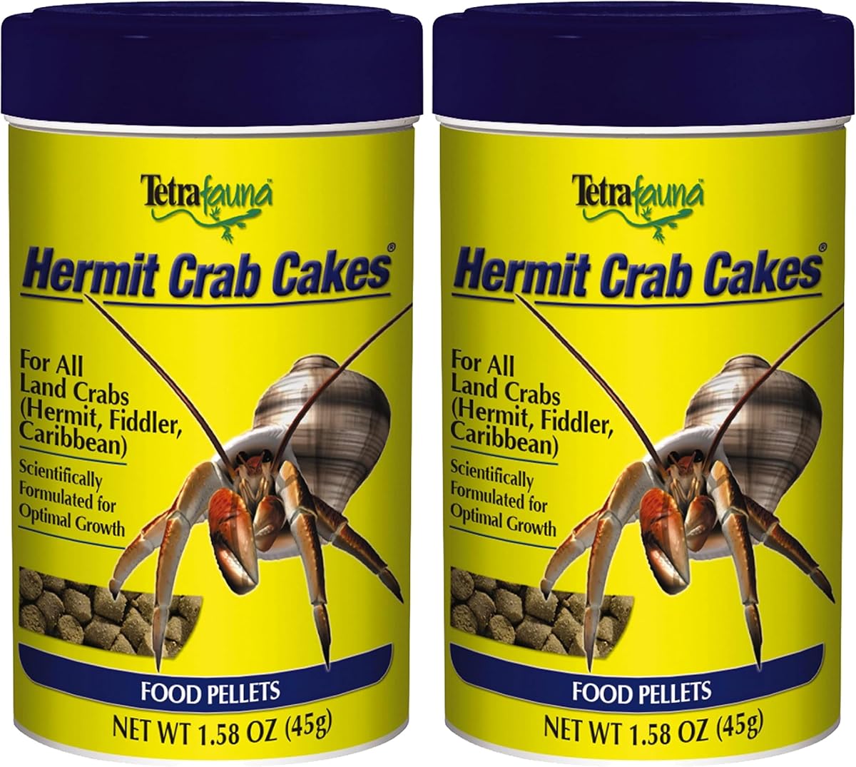Tetra TetraFauna Hermit Crab Cakes 1.58 Ounces, Food Pellets for All Land Crabs, 100ml (16976) (Pack of 2)