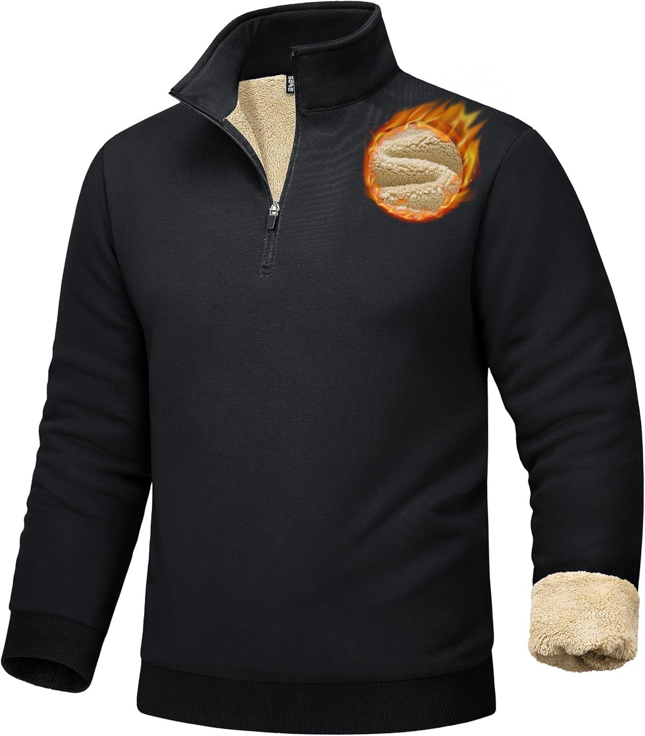 MAGCOMSEN Men’s Sherpa Lined Quarter Zip Fleece Heavyweight Pullover Winter Warm Sweatshirts