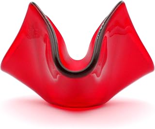 Red fused glass small candle vase, hankie vase, candle holder, sparkling red gift, home decor, new home gift, tealight holder