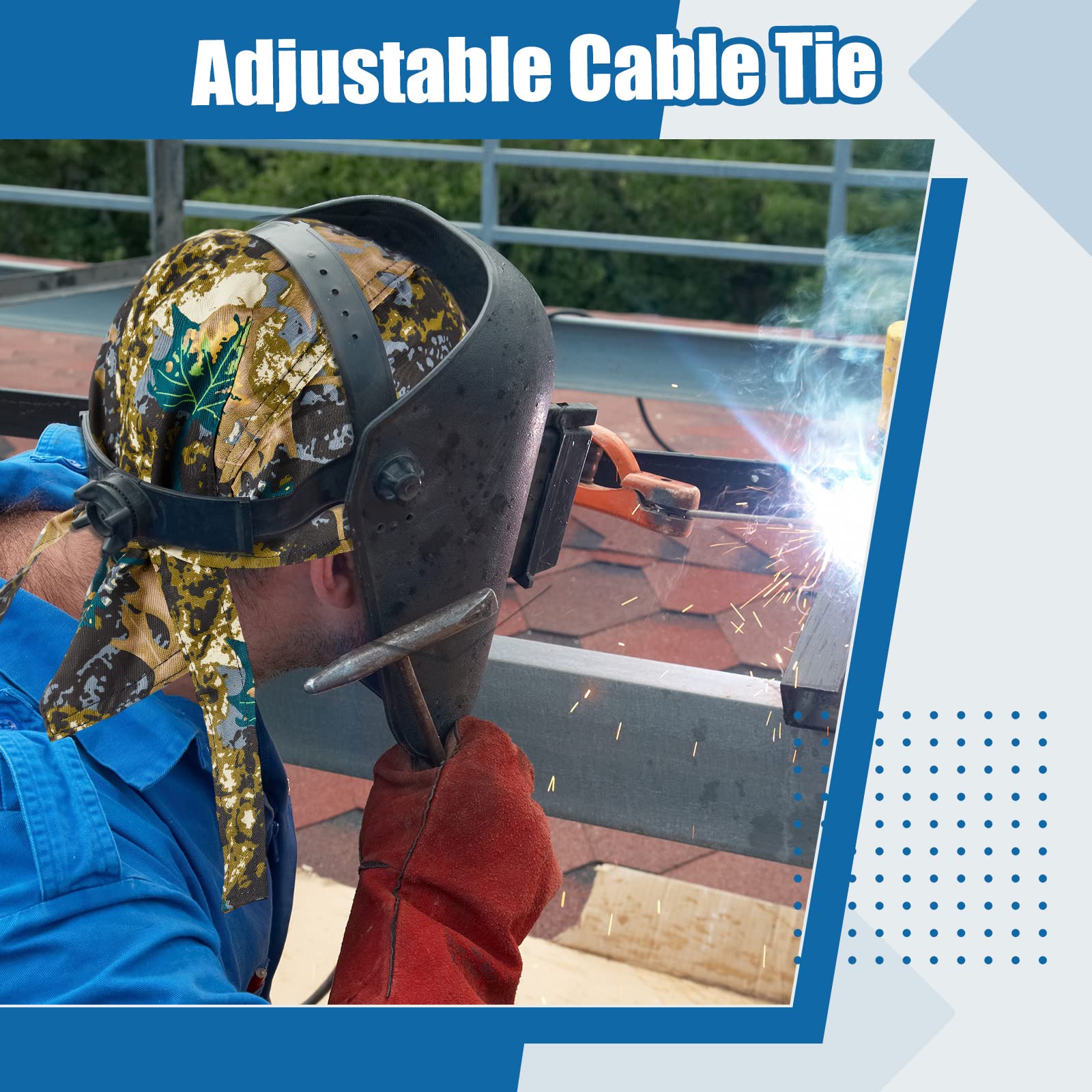 3 Pcs Welding Doo Rag Welding Cap Flame Resistant Cotton Welding Hat for Men Womens Welders Caps Mesh — view 4