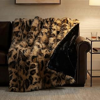 12 Animal Print Living Room Ideas with Bold Flair 53 Hyde Lane Faux Fur Throw Blanket, Luxury Fluffy Leopard Blankets for Hom...