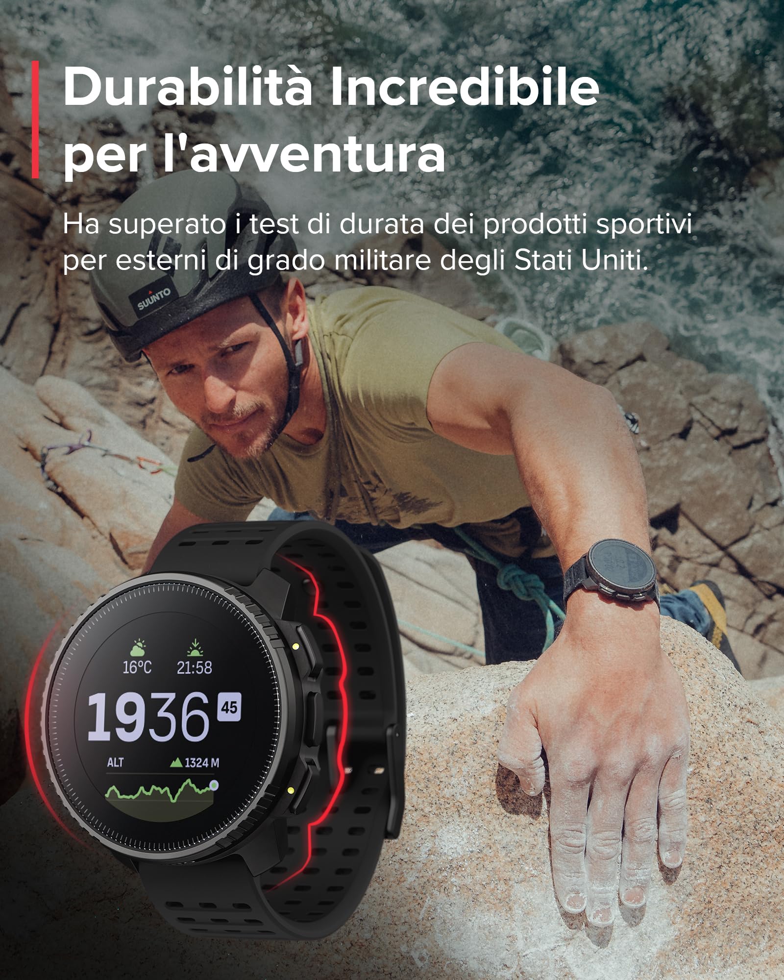SUUNTO Vertical Orologio Sportivo, Smartwatch Impermeabile GPS Activity Tracker Mappe Offline, Monitoraggio Salute 24/7, 95+Sport, Cardiofrequenzimetro Altimetro Barometro, Ricarica Solare Opzionale