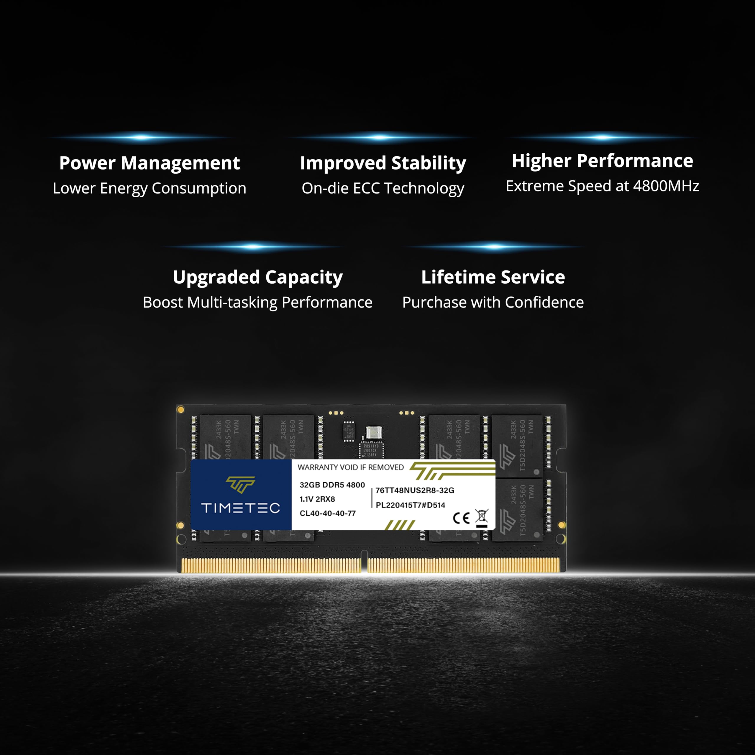 Amazon.co.jp: Timetec 64GB KIT(2x32GB) DDR5 4800MHz PC5-38400