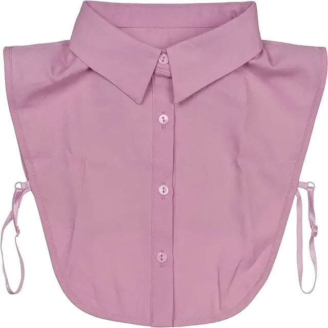 Women's Blouse Collar Insert with Button Placket - Plain Collar for Blouses & Sweaters