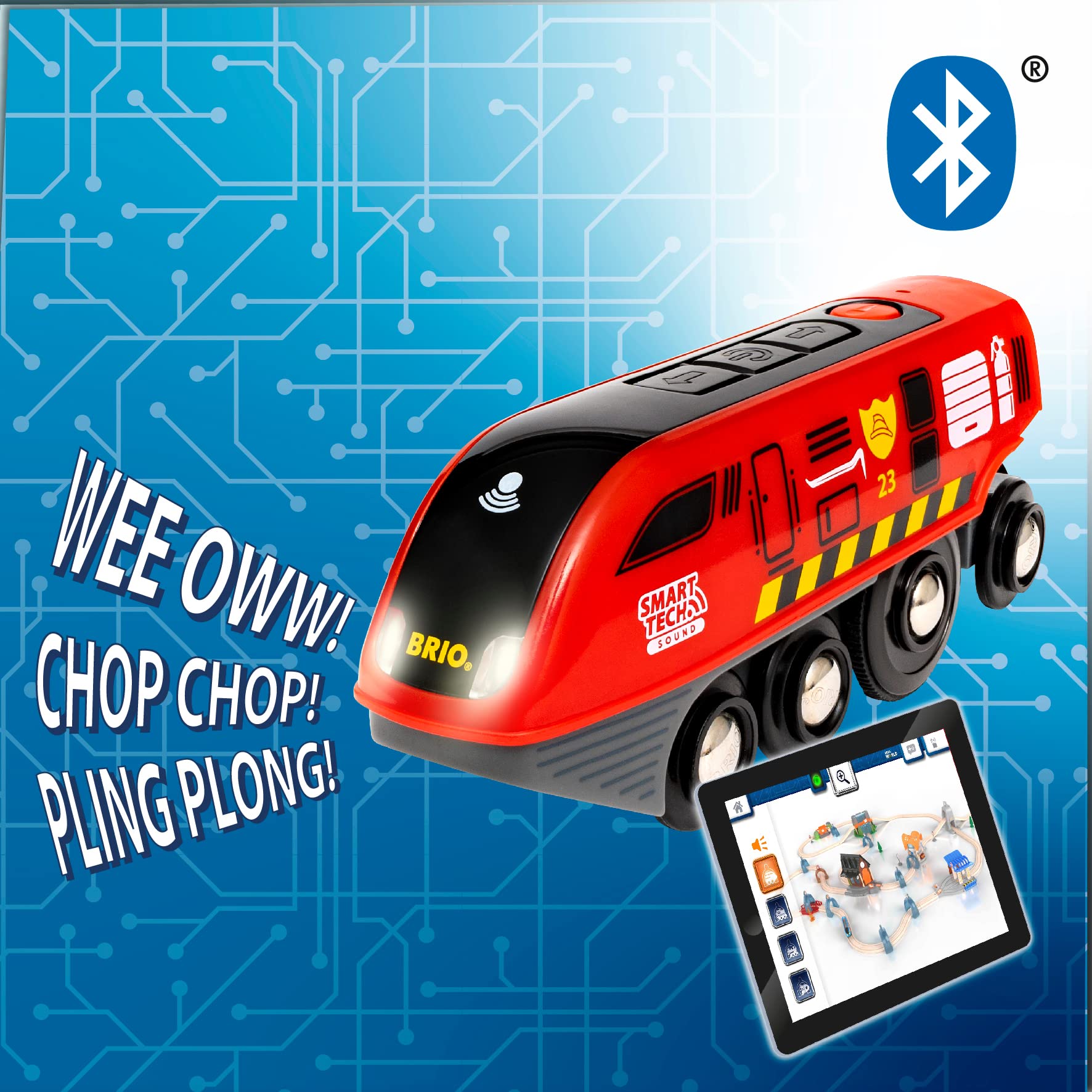 BRIO World – Set soccorso antincendio Smart Tech Sound 36004 | Set treno giocattolo alimentato a batteria da 41 pezzi. Adatto a bambini di età superiore a 3 anni