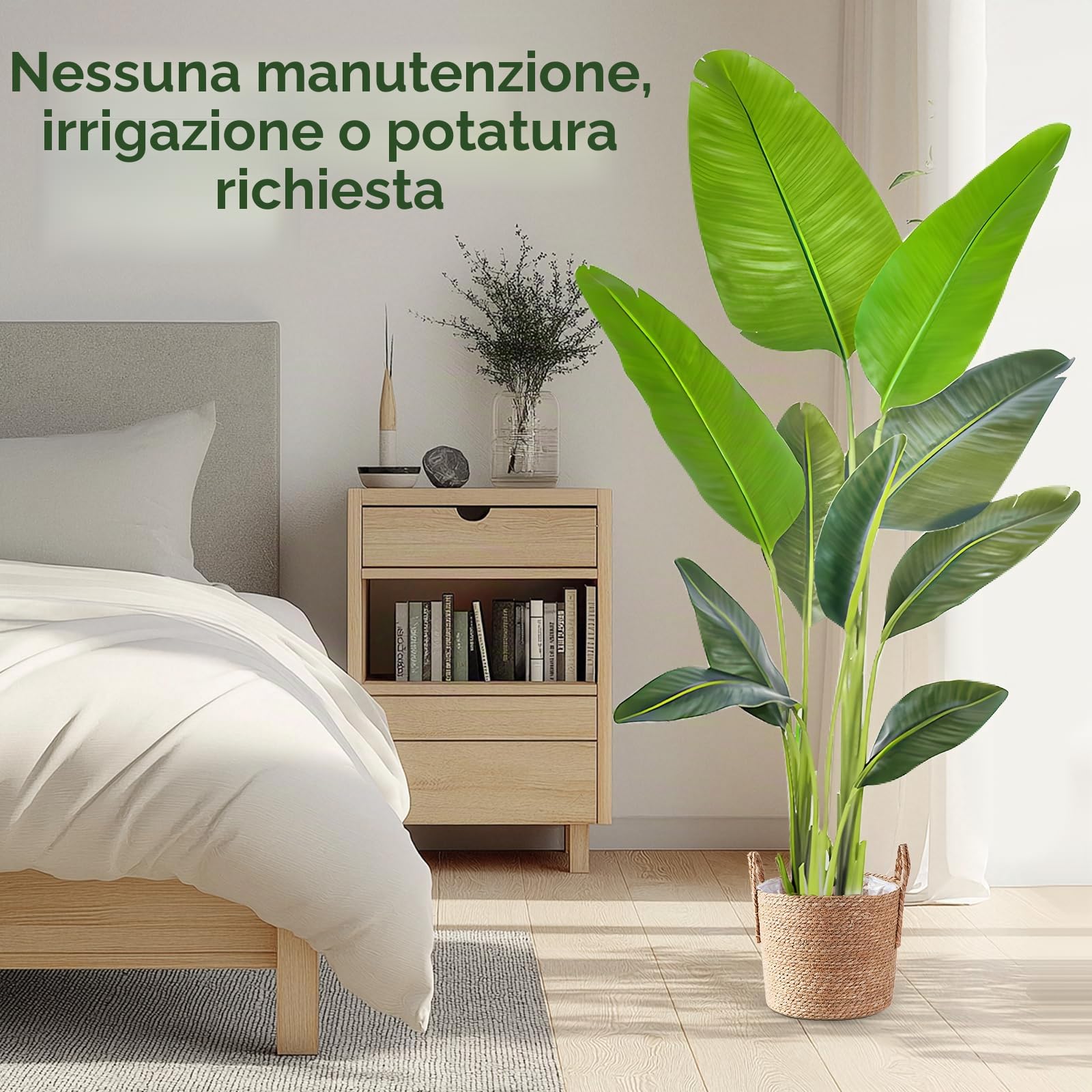 Pianta artificiale grande 160 cm uccello del paradiso artificiale piante in vaso Fake Plants Artificial Plants Artificial Palma artificiale Pianta d'appartamento come vera per interni ed esterni