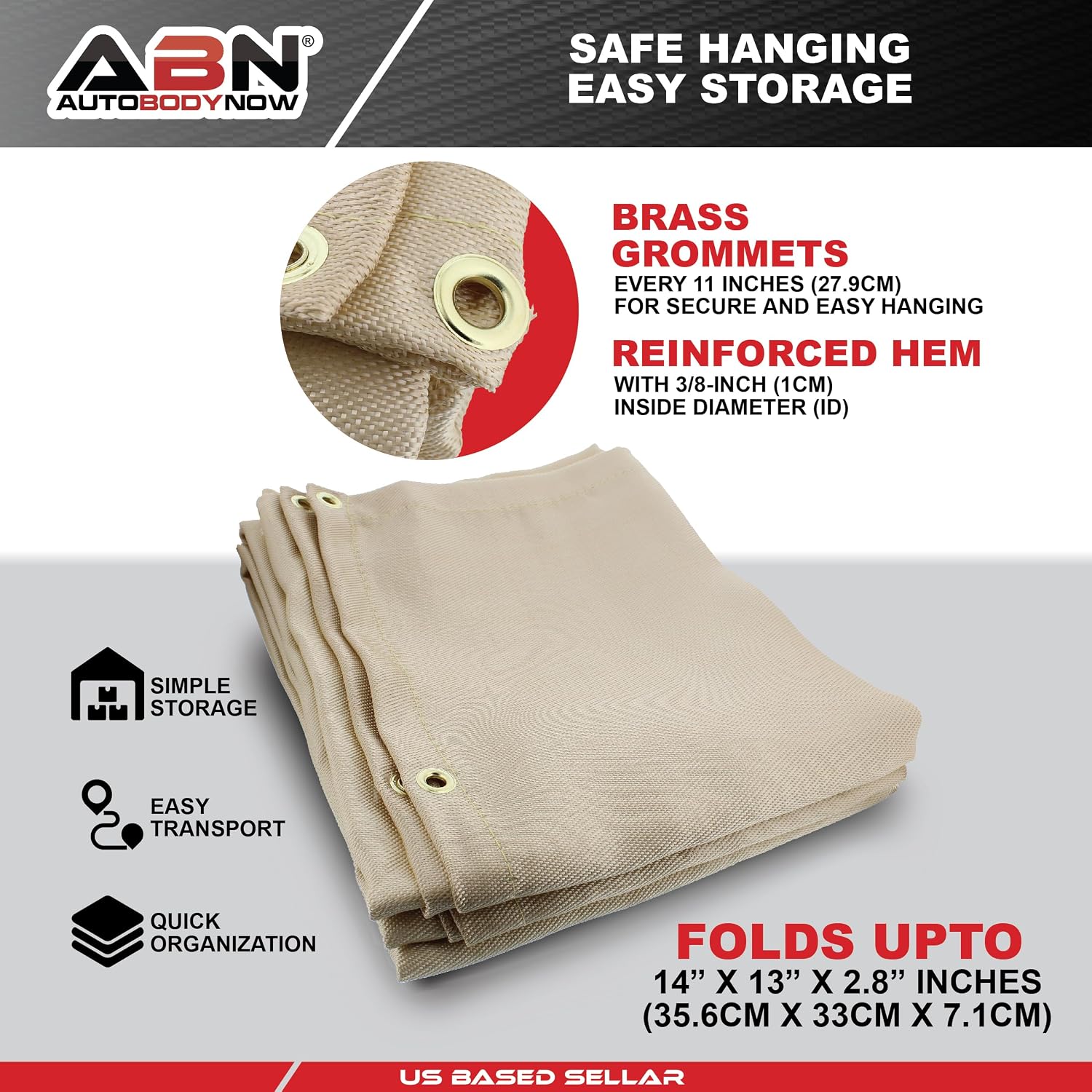 ABN Fiberglass Welding Blanket Fireproof 1 Pack - 6x8 ft High Temp Insulating Welding Blanket for Smoker