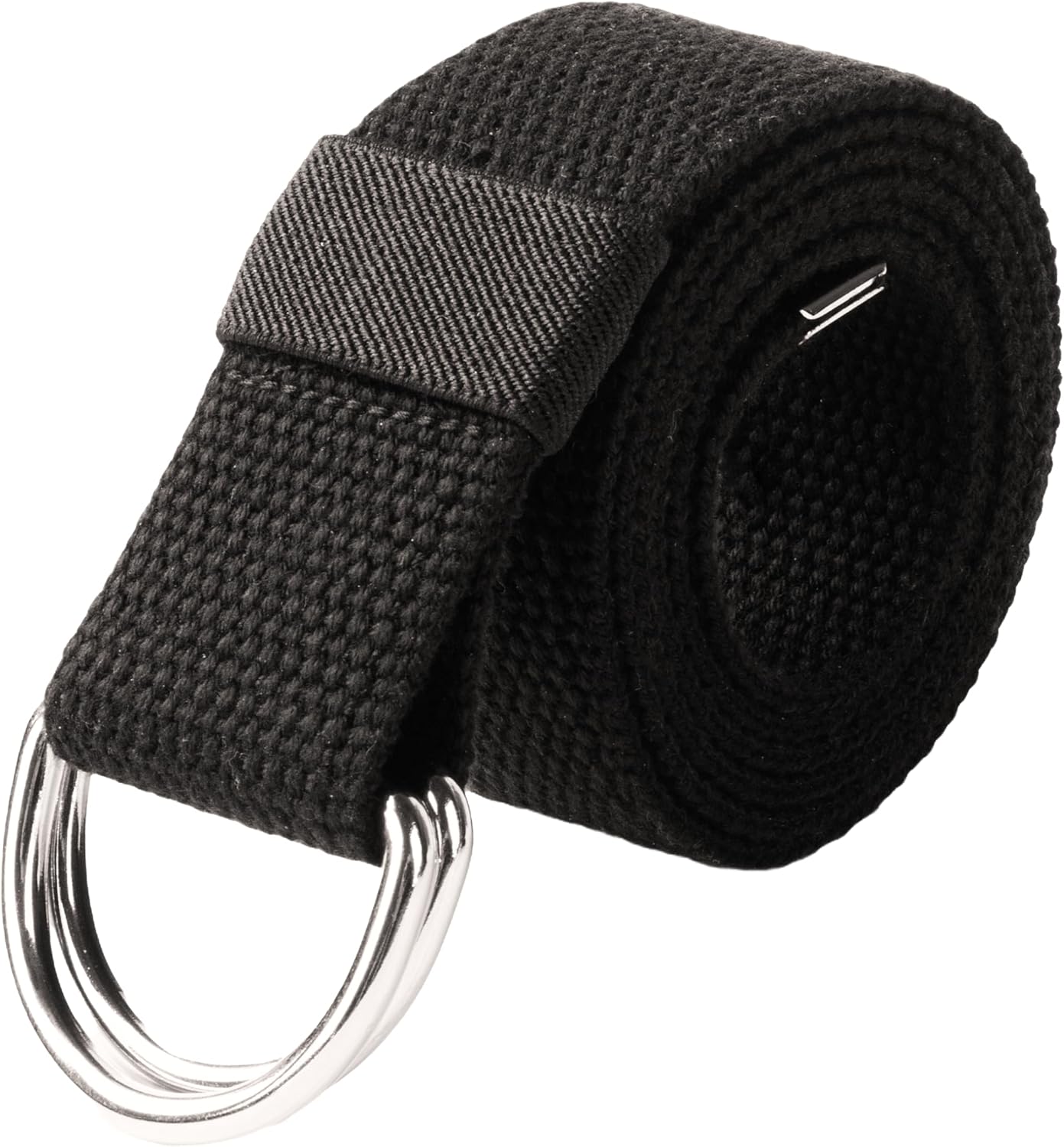 Silver D-Ring Web Belt Canvas Belt for Men Women Jeans Belts 1.5'' Wide - Image 2