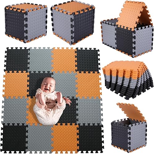 Coolcandy Tapete de juego de espuma (16 piezasjuego), tapete de juego multicolor para bebé, tapete de espuma EVA no tóxica entrelazada, tapete de