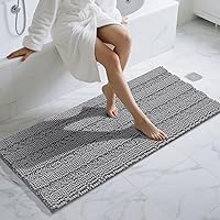 Vista 110 de Yimobra Tapetes de baño lavables, de chenilla súper suave y absorbente, para suelo y alfombra, de secado rápido, antideslizante, para bañera y Beige
