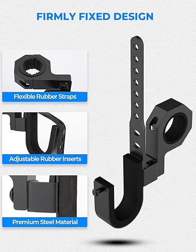 Miniatura 9 de kemimoto UTV - Soporte para armas de 2 juegos, barra enrollable UTV soporte para pistola de montaje en pala para barras de rollo de 1.75 a 2