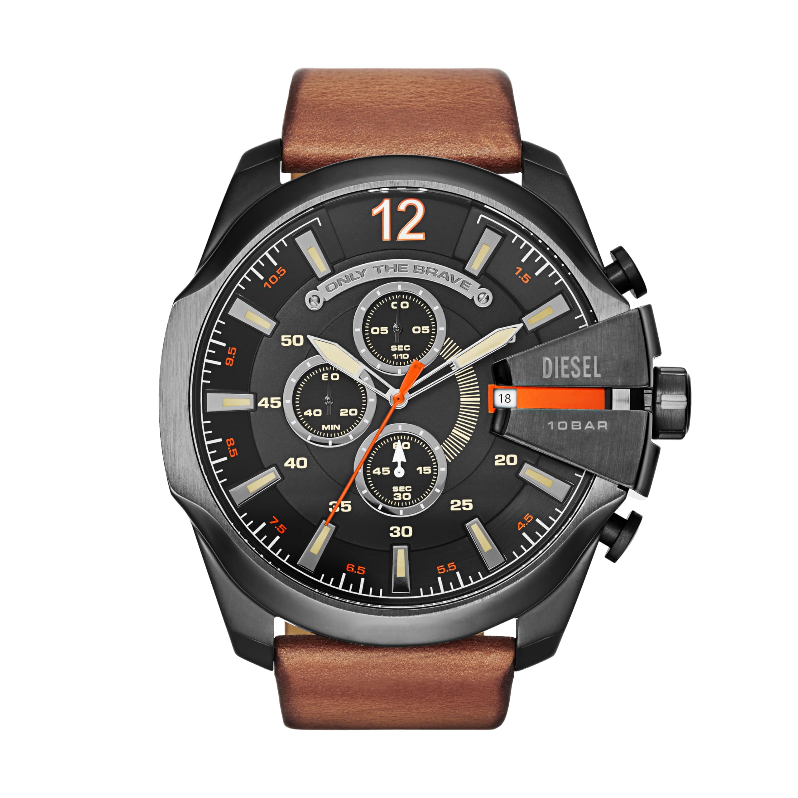 Diesel Mega Chief Stainless Steel Men's Watch with Analog or Digital Movement