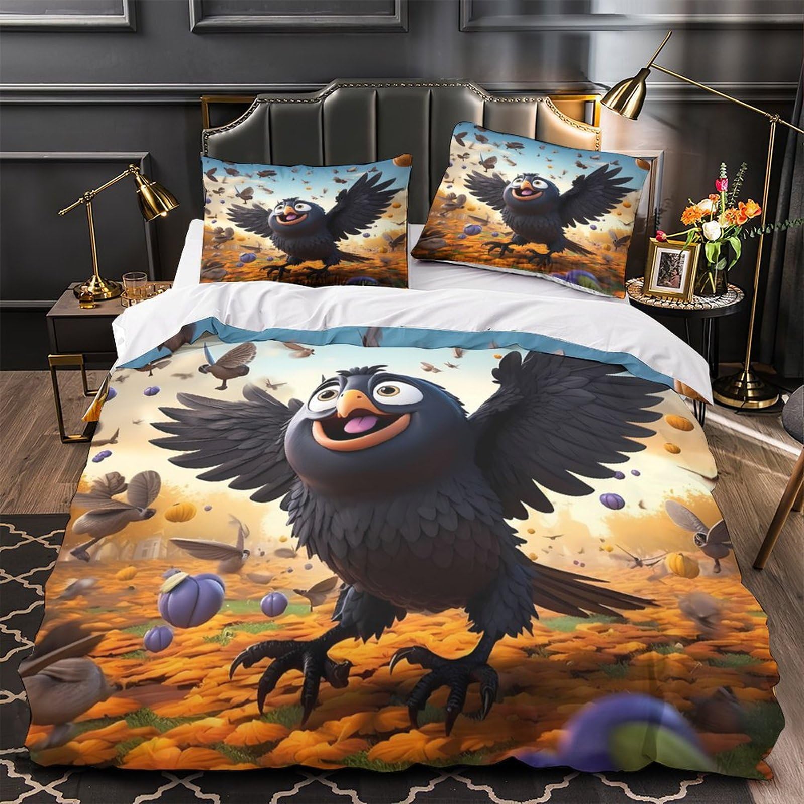 Linge de lit grenouille au chapeau 220x240cm pour chambre d'enfant et ado