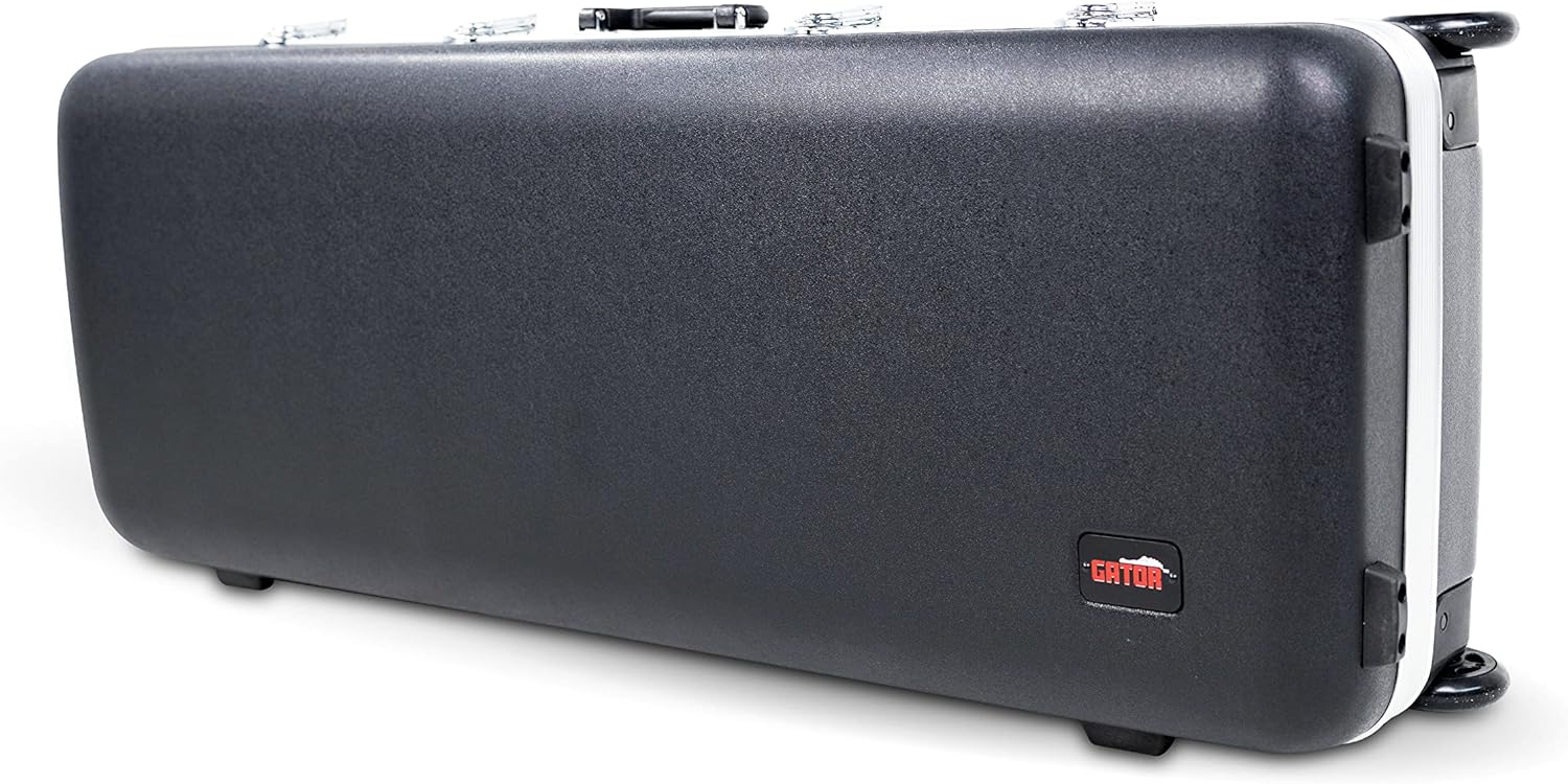 Gator Cases Andante Series Molded ABS Hardshell Case with Pull Handle and Wheels for Eb Baritone Saxophone (GC-BARISAX-23)