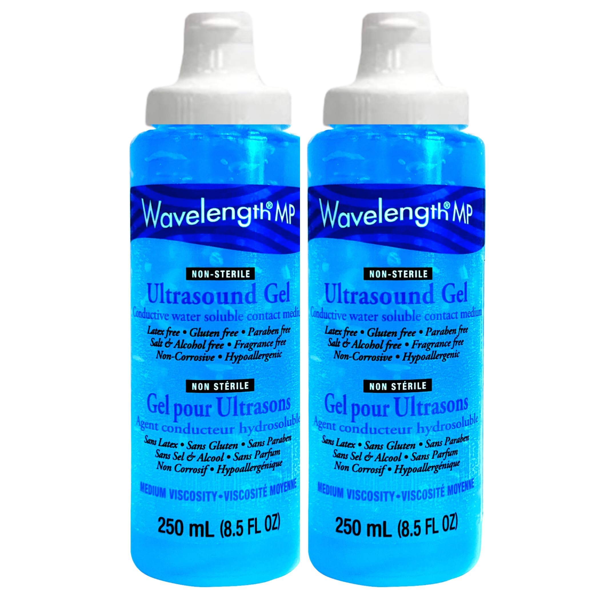 Wavelength® MP Blue Multi-Purpose Ultrasound Gel Transmission Gel. (0.25 ltr | Pack of 2). Made in Canada.