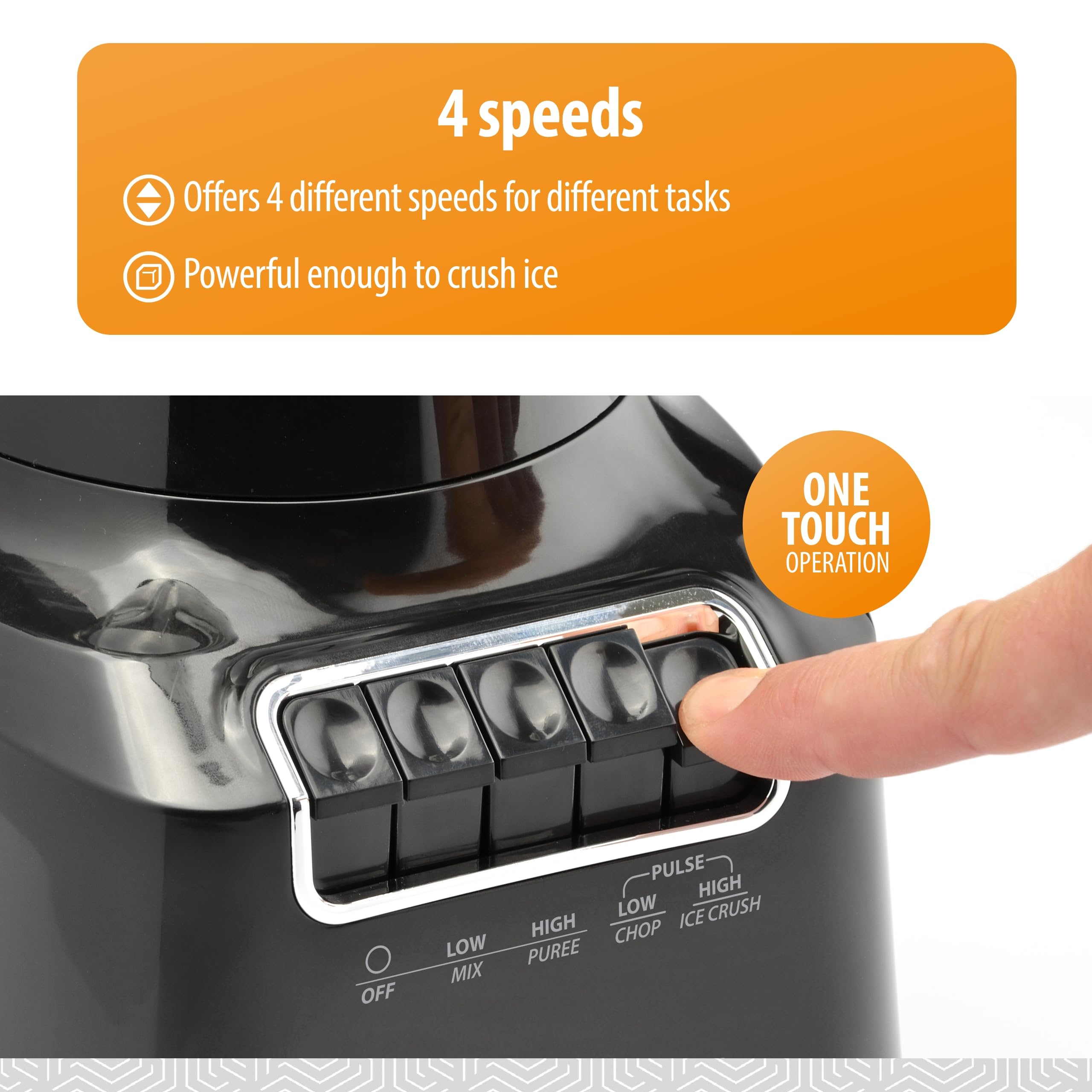 Batidora de 400 vatios con tarro de vidrio de 48 onzas, para batidos de frutas, batidos y más, potente licuadora de cocina con múltiples velocidades, cuchillas de acero inoxidable 4