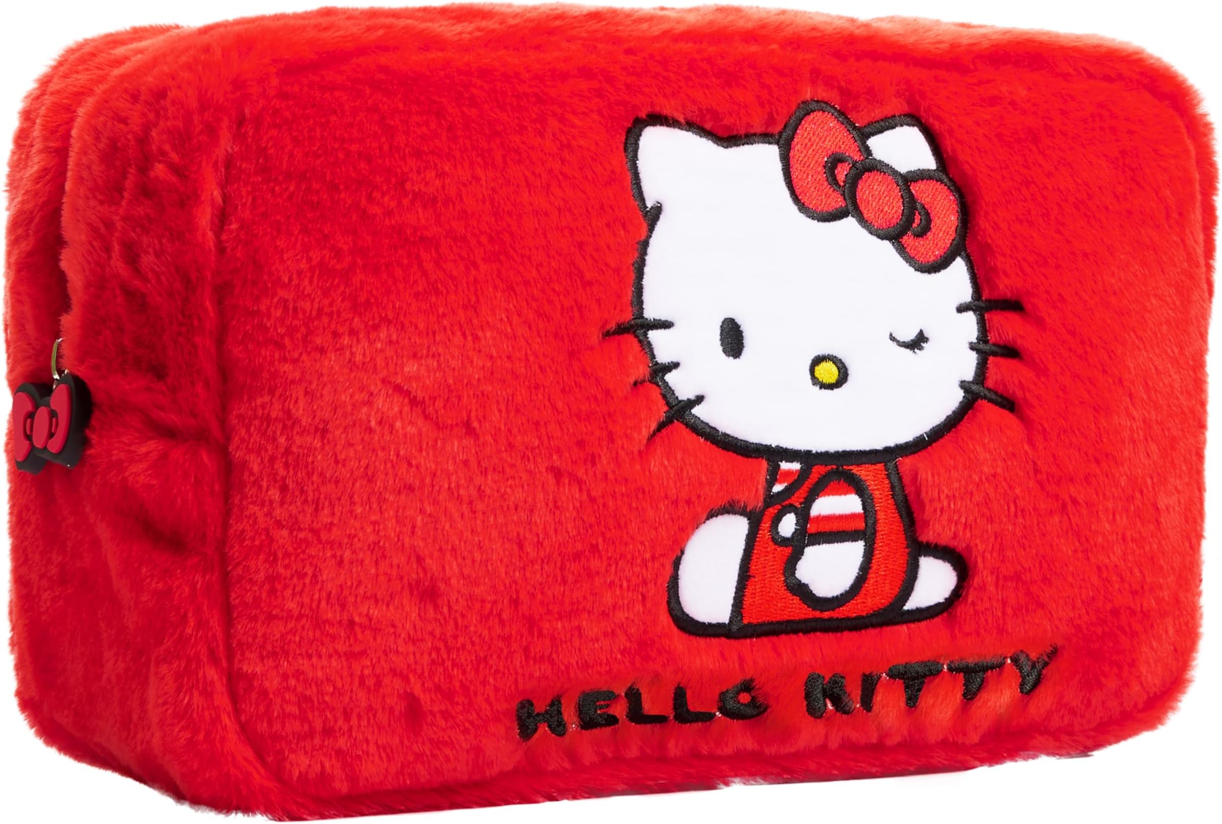 Cosmetic Bag Fluffy Makeup Bag Kawaii Toiletry Bag for Women Teens Girls Cute Portable Zipped Makeup Pouch Travel Anime Gifts for Her