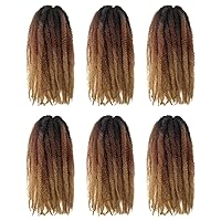 Vista 21 de ToyoTress Marley Twist Cabello para Trenzar - 18 Pulgadas 6 Paquetes Cabello Negro Marley para Faux Locs, Cabello Crochet Marley Twist Rizado Afro