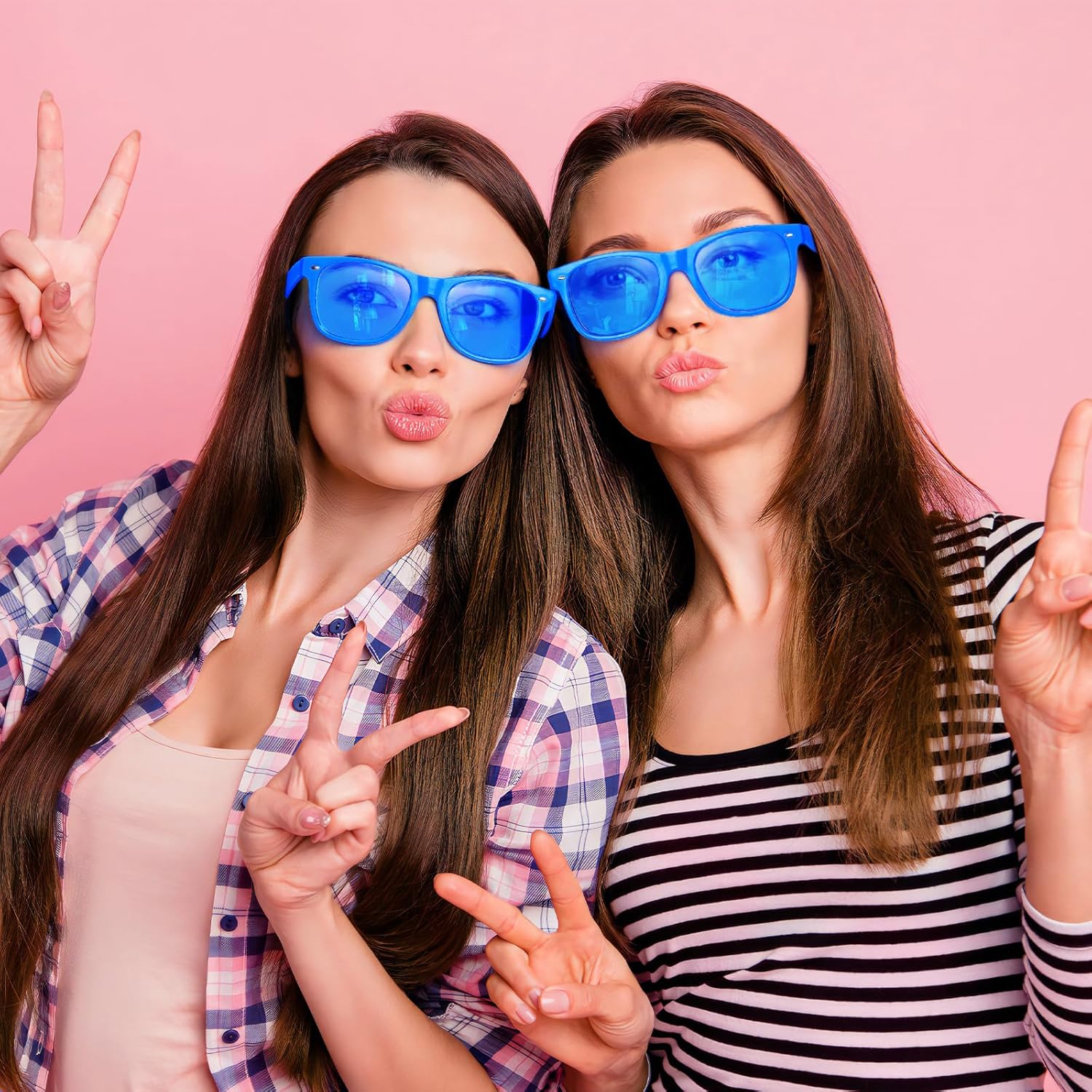 12 Pack Colorful Lens Neon Party Sunglasses Bulk Adults Unisex Fun Colored Glasses Set - Image 2